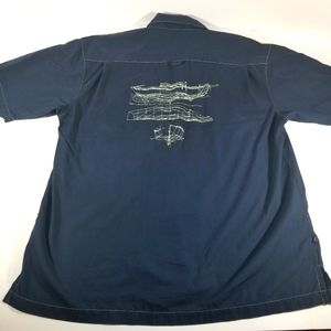 WEST MARINE Men's XL Navy Blue Fishing Boat Shirt